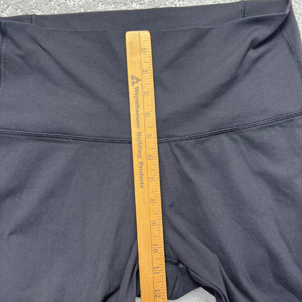 Lululemon Leggings Womens 10 Black High Cropped Mesh Panels Hem Active Yoga - Picture 13 of 14